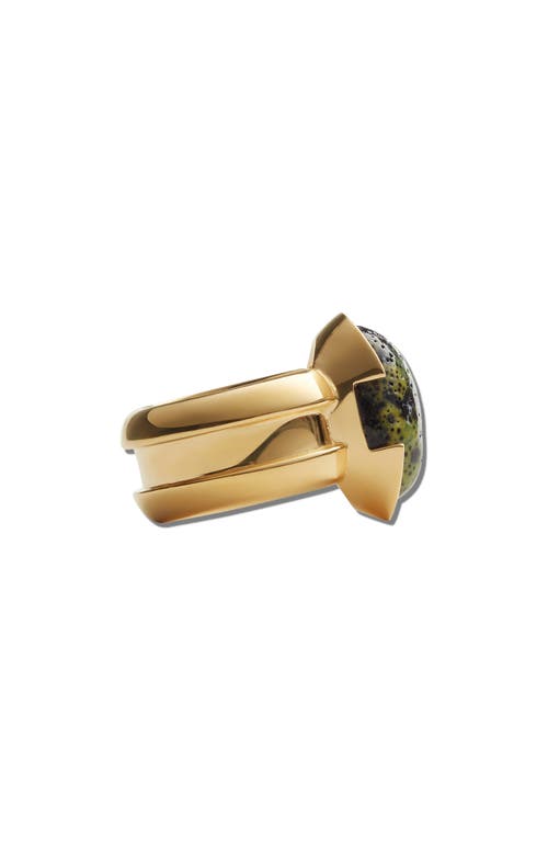Bottega Veneta Small Ellipse Ceramic Ring In Yellow/black/white
