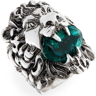 Gucci Lion Head Aureco Crystal Ring