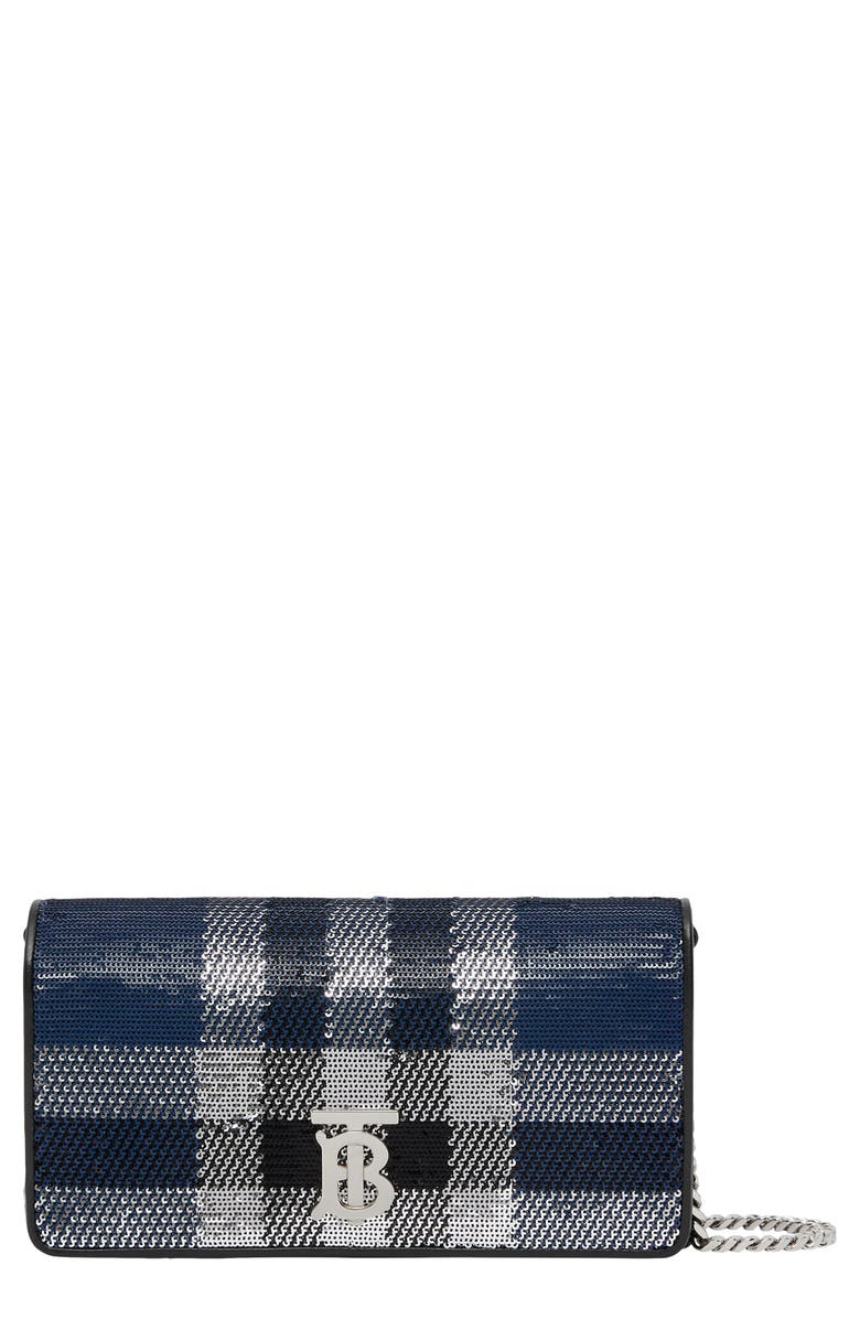 Burberry Lola Sequin Check Chain Wallet | Nordstrom