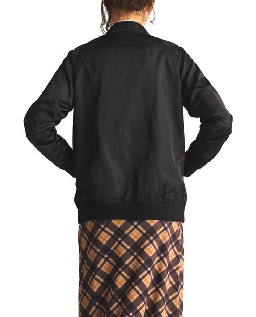 Members Only Washed Satin Boyfriend Jacket In Black