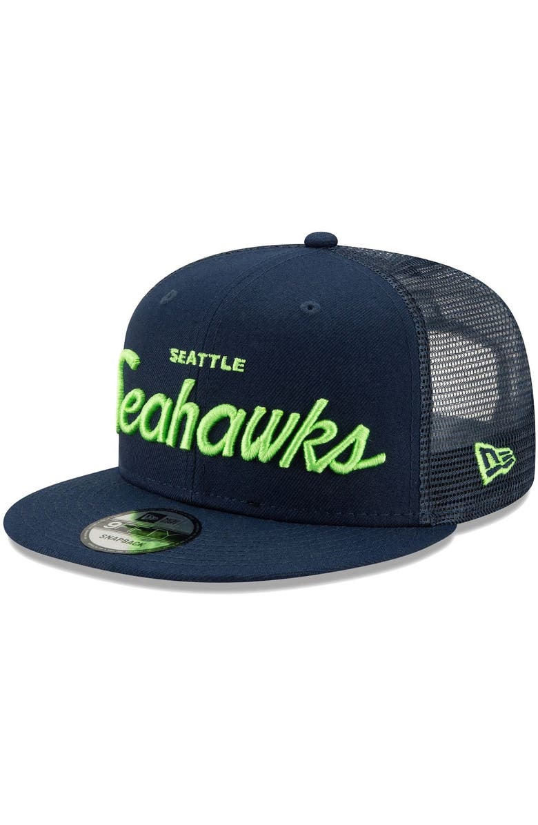 New Era Men S New Era College Navy Seattle Seahawks Script Trucker 9fifty Snapback Hat Nordstrom New Era Men S New Era College Navy Seattle Seahawks Script Trucker 9fifty Snapback Hat Nordstrom