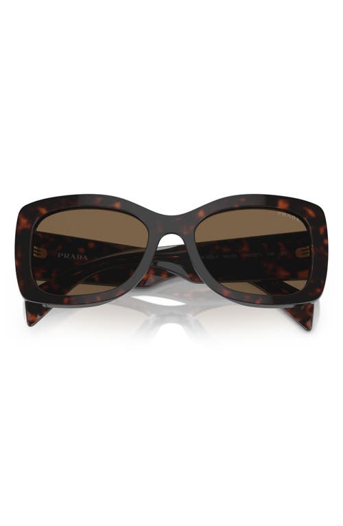 Prada 56mm Rectangular Sunglasses in Dark Brown at Nordstrom