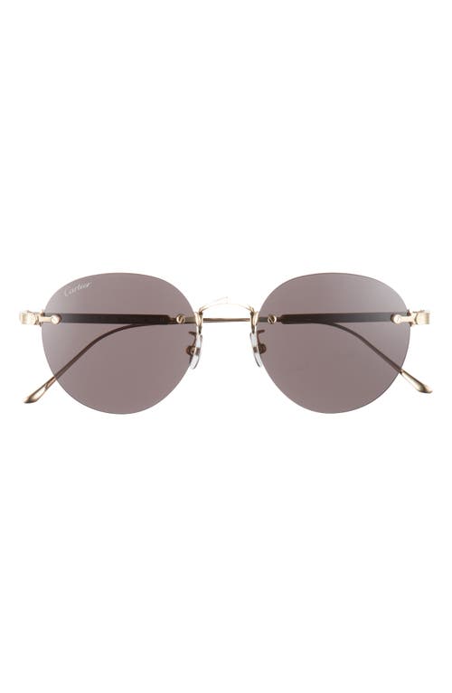 Cartier 52mm Round Sunglasses in Gold at Nordstrom