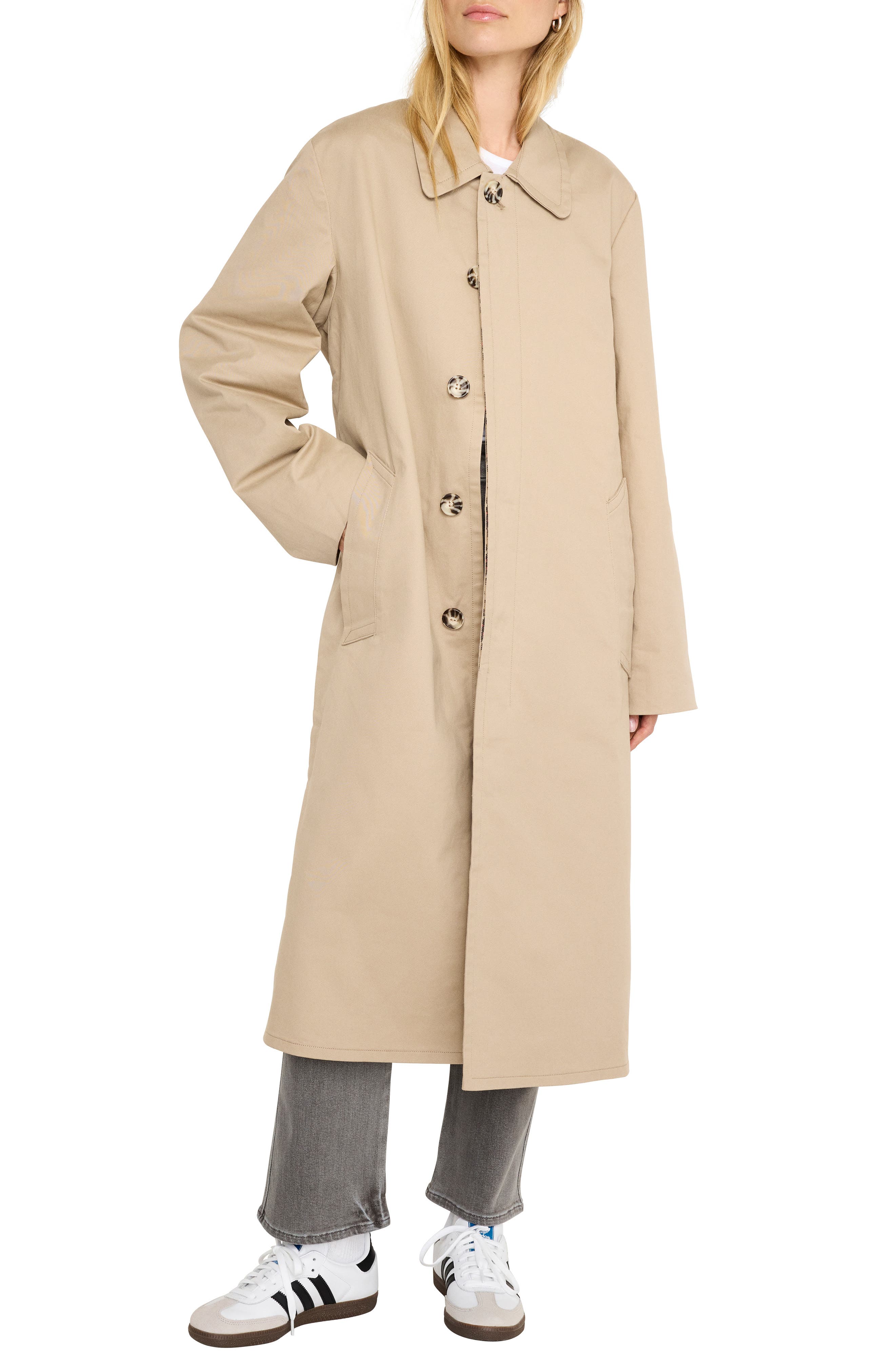 Good American Classic Trench Coat in Mineral001 Cover