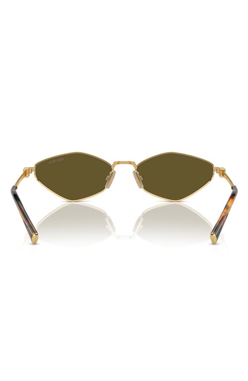 Shop Miu Miu 56mm Irregular Sunglasses In Gold