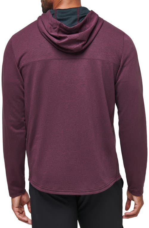 Travismathew Upgraded Tech Hoodie In Heather Mauve Wine