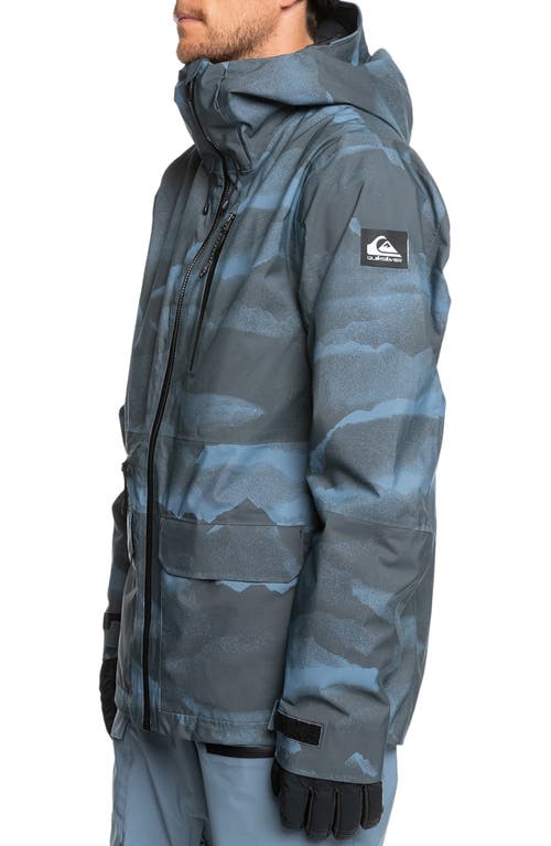 Shop Quiksilver Quest Waterproof Hooded Snow Jacket In Mountain Spray Flint Stone