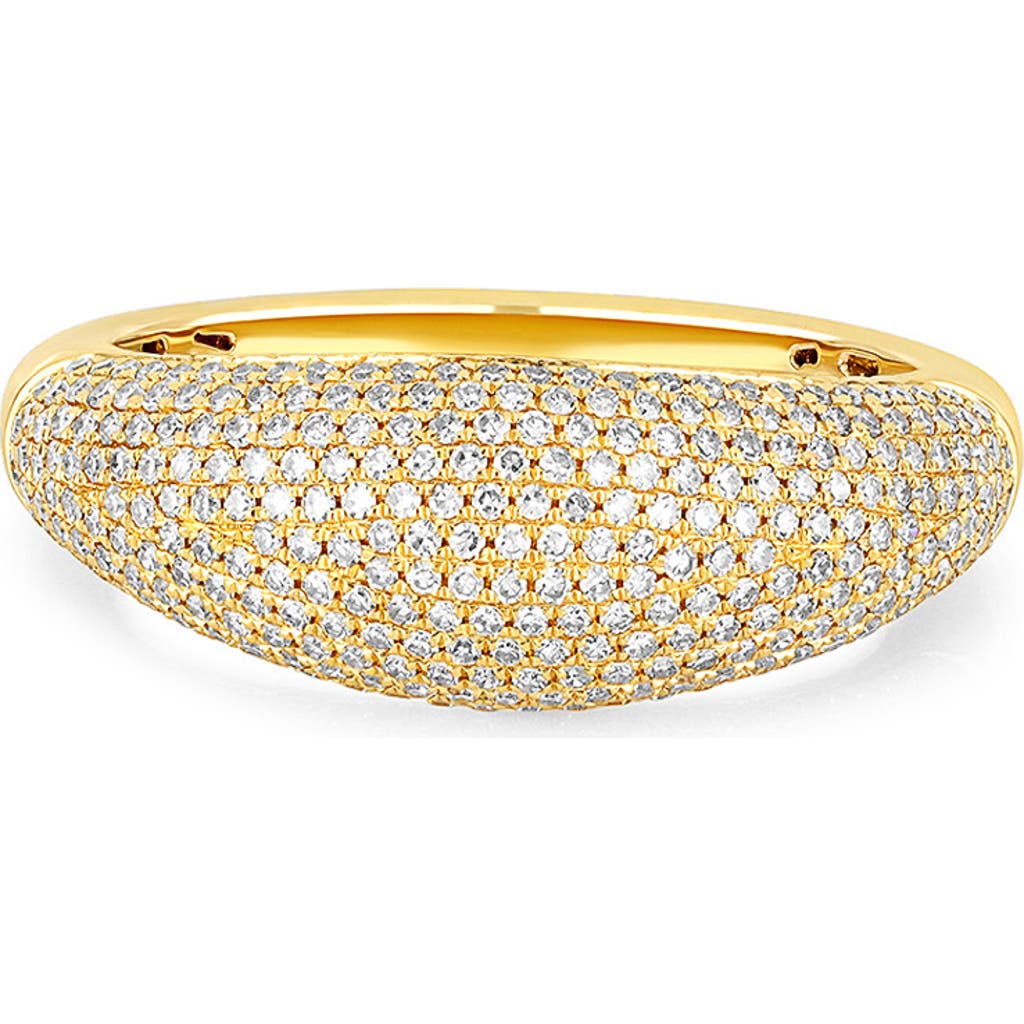 Ef Collection Pavé Diamond Dome Ring In Yellow Gold