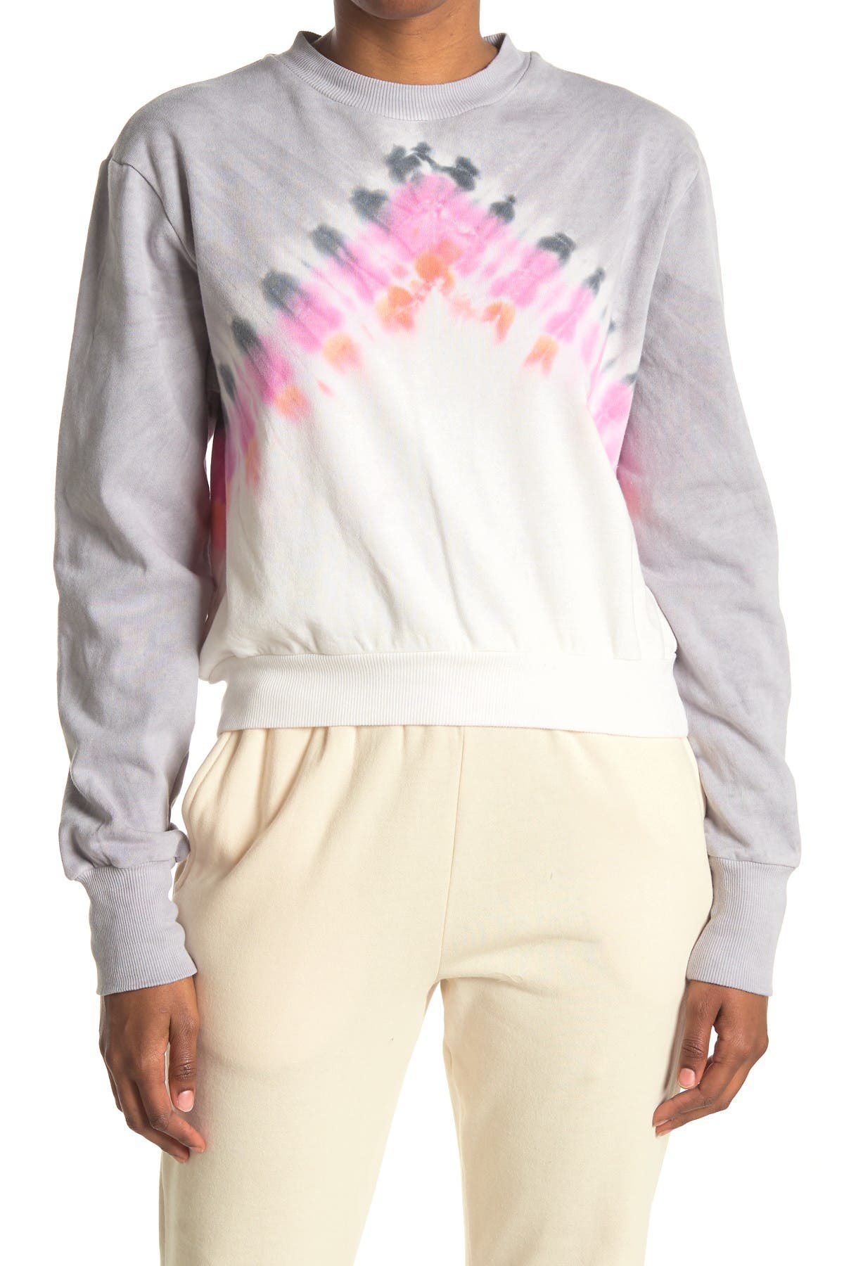 Afrm Fossi Crop Sweatshirt In Light/pastel Grey3