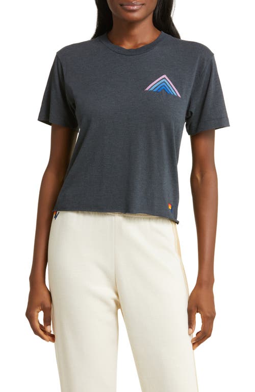 Aviator Nation Mountain Stitch Stripe Graphic T-Shirt Charcoal/Blue Purple at Nordstrom,