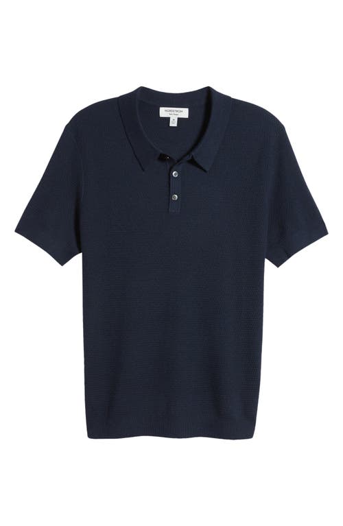 Shop Nordstrom Short Sleeve Coolmax® & Wool Polo Sweater In Navy Blazer