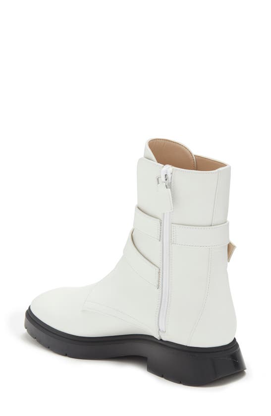 Stuart Weitzman Crystal Buckle Zip Bootie The Sw Outlet In White.