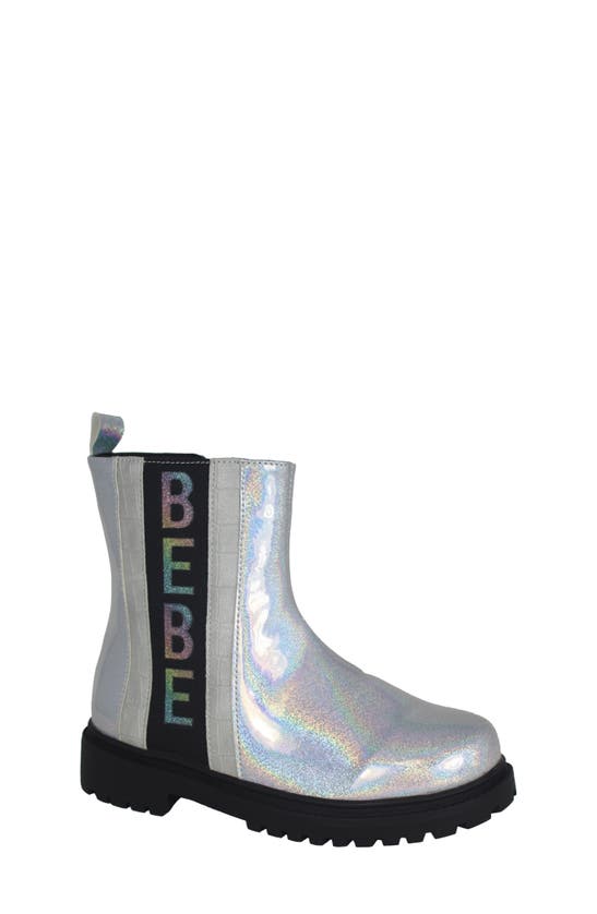 Bebe Kids' Holographic Chelsea Boot In Silver