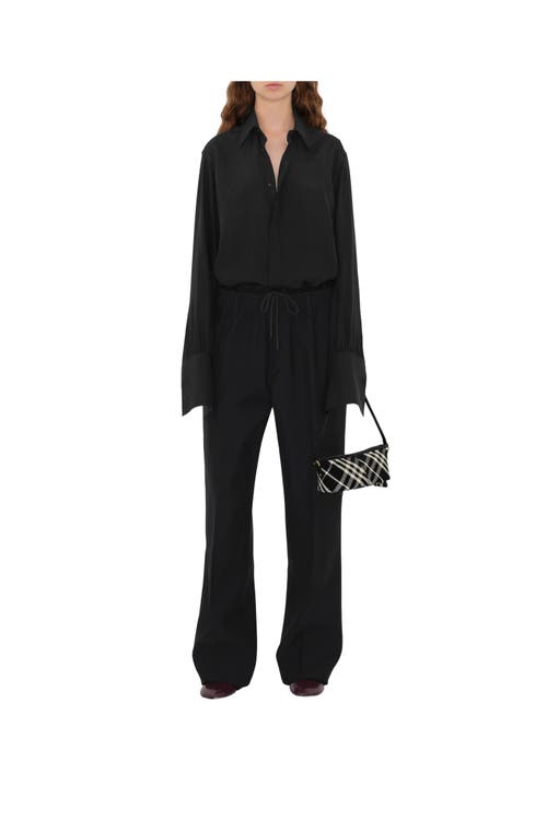 Shop Burberry Check Mini Bag In Black/calico