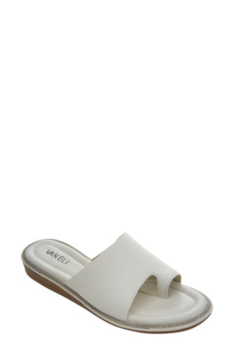 Women's White Flat Sandals