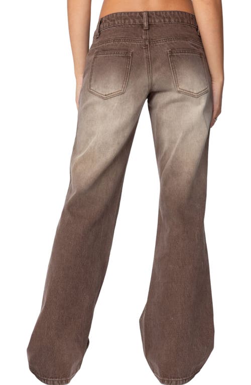 Edikted Alysse Low Rise Wide Leg Jeans In Brown-washed