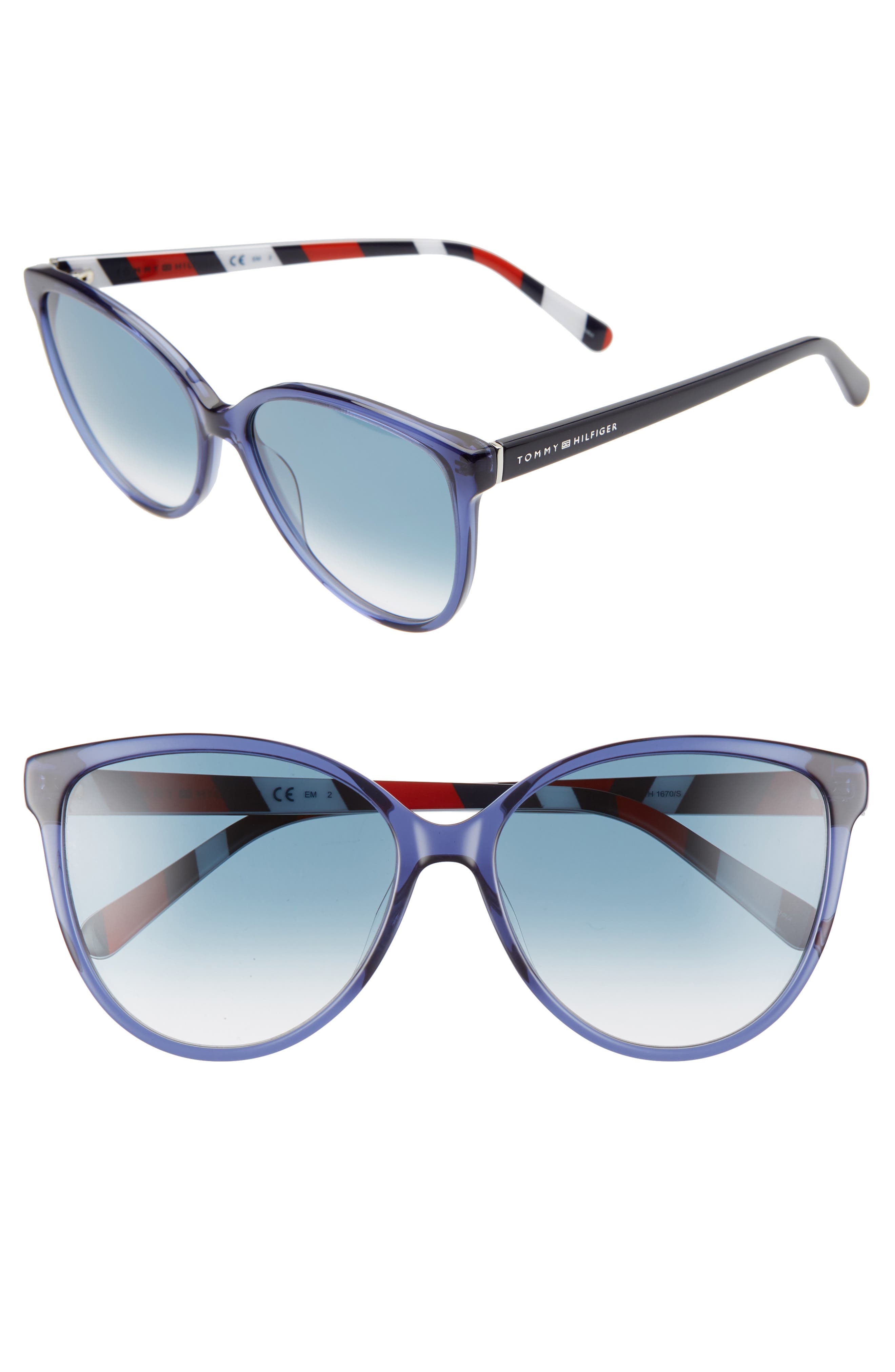 UPC 716736200521 Women's Tommy Hilfiger 57mm Gradient Cat Eye Sunglasses Blue/ Dk Blue