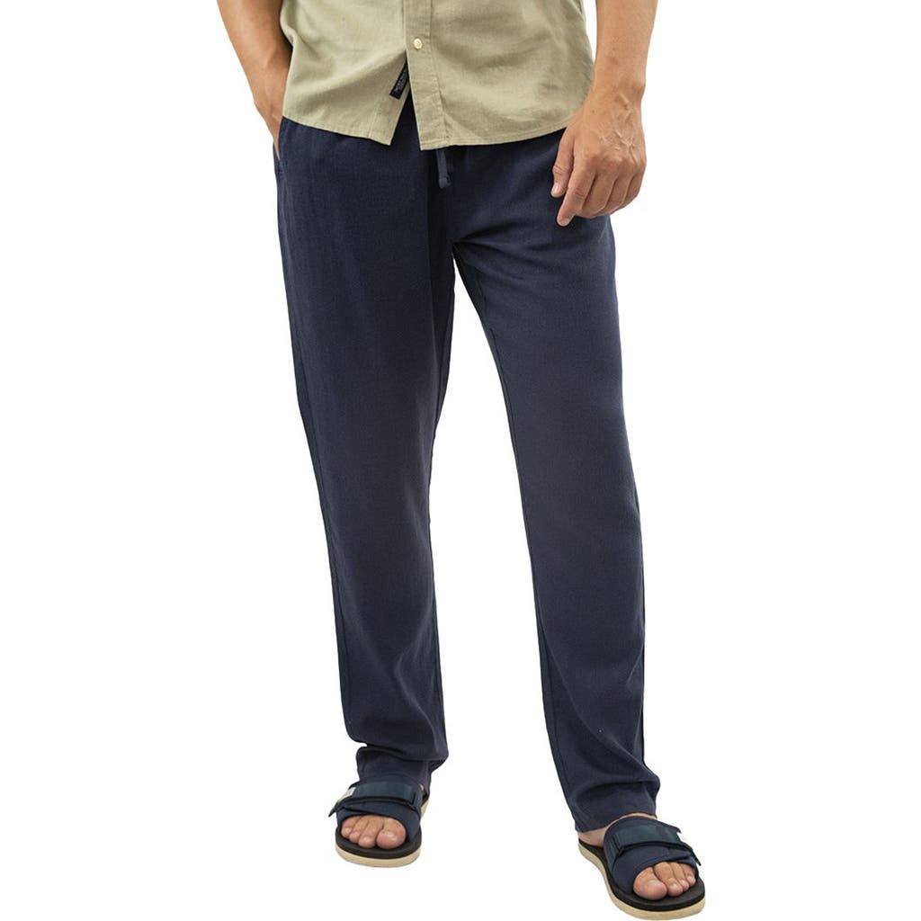 Jachs Linen Blend Pull-on Pants In Indigo