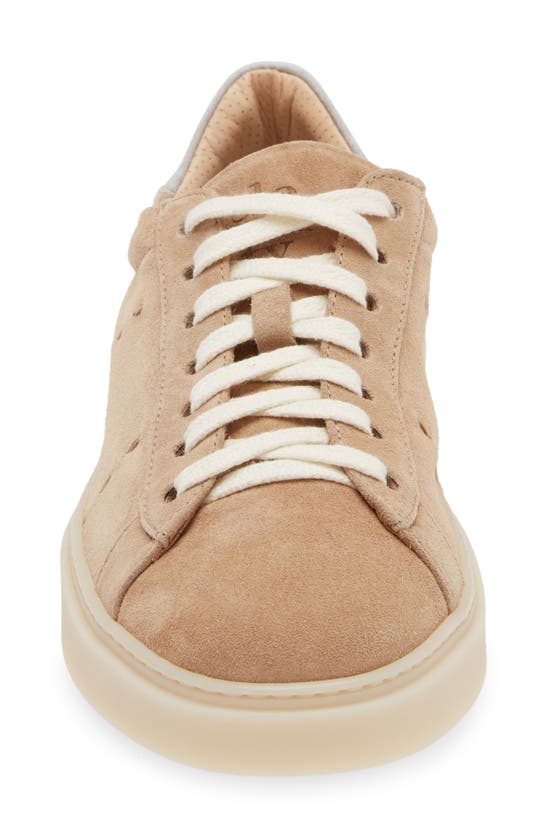 Eleventy Suede Low Top Sneaker In Sand