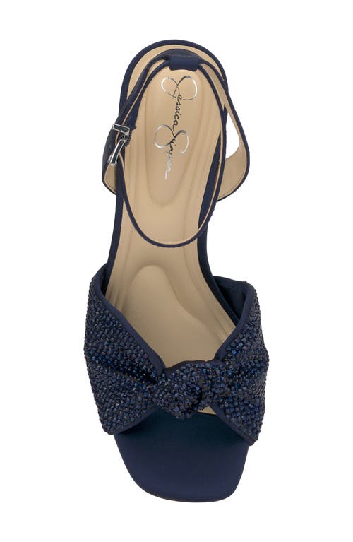 Jessica Simpson Women's Ohela Beaded Knot Ankle-strap Dress Sandals In Navy Baby