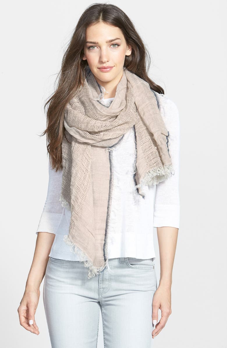 Eileen Fisher Color Tipped Linen Leno Weave Scarf (Online Only) | Nordstrom