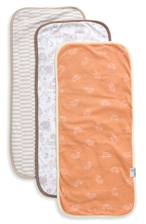 Copper Pearl Digger Assorted 3-pack Cotton Burp Cloths In Orange
