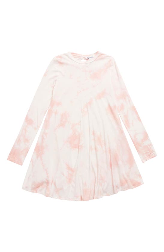 Nordstrom Kids' Print Knit A-line Dress In Pink Lotus Tie Dye