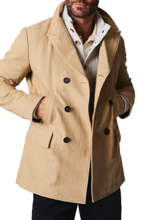 Billy Reid Cotton Canvas Peacoat in Sand
