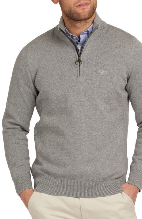 Barbour Cotton Half Zip Sweater Grey Marl at Nordstrom,