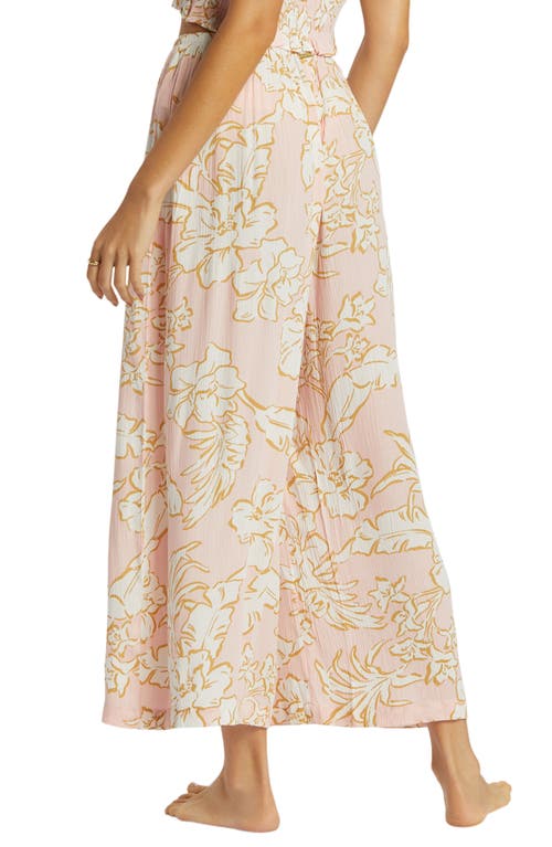 Billabong Sun Catcher Floral Print Wide Leg Pants In Feelin Peachy