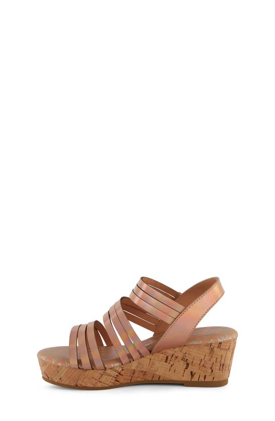 Shop Dkny Kids' Amber Lynn Platform Wedge Sandal In Rose Gold