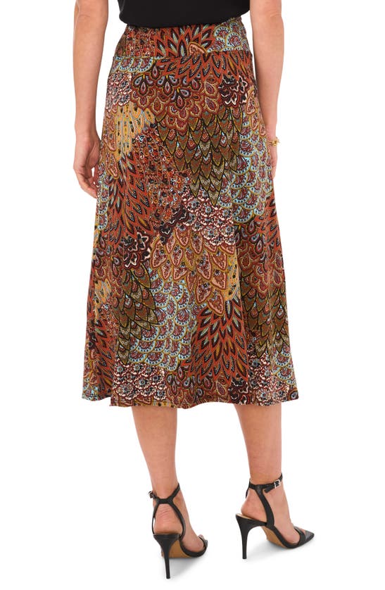 Shop Chaus Mixed Paisley Print Skirt In Spice Red