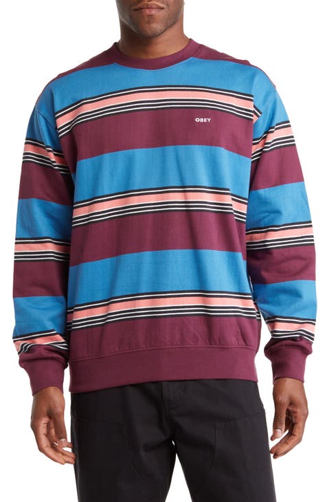 Men's Ender Stripe Organic Cotton Crewneck Sweatshirt