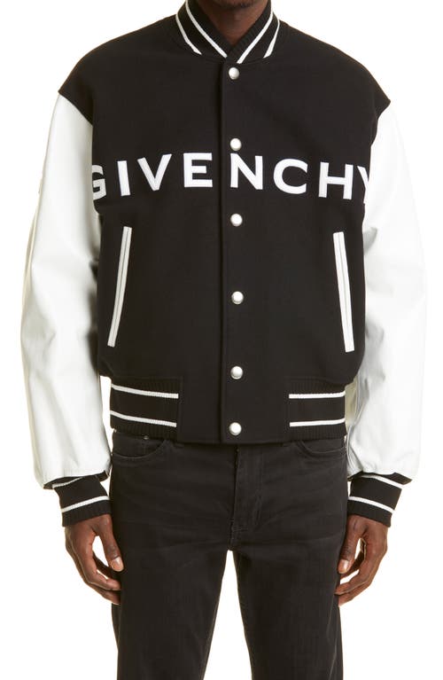 Givenchy Wool Blend Varsity Jacket In Brown