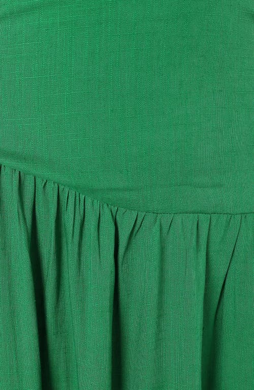 Petal And Pup Petal & Pup Shiloh Asymmetric Neck Dress In Green