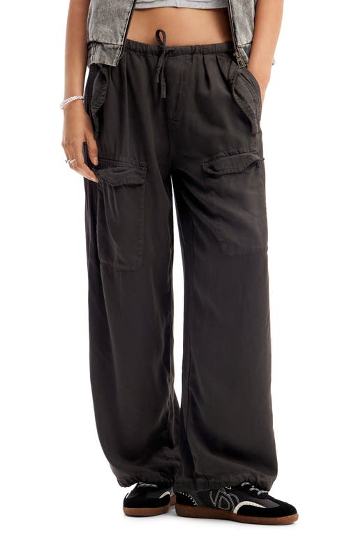 Desigual Wide Leg Cargo Trousers Black at Nordstrom,