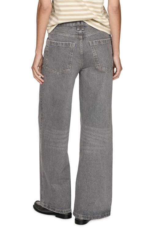 Shop Mango Loose Wide Leg Jeans In Denim Grey