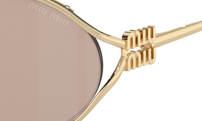 Shop Miu Miu 54mm Oval Sunglasses In Pale Gold
