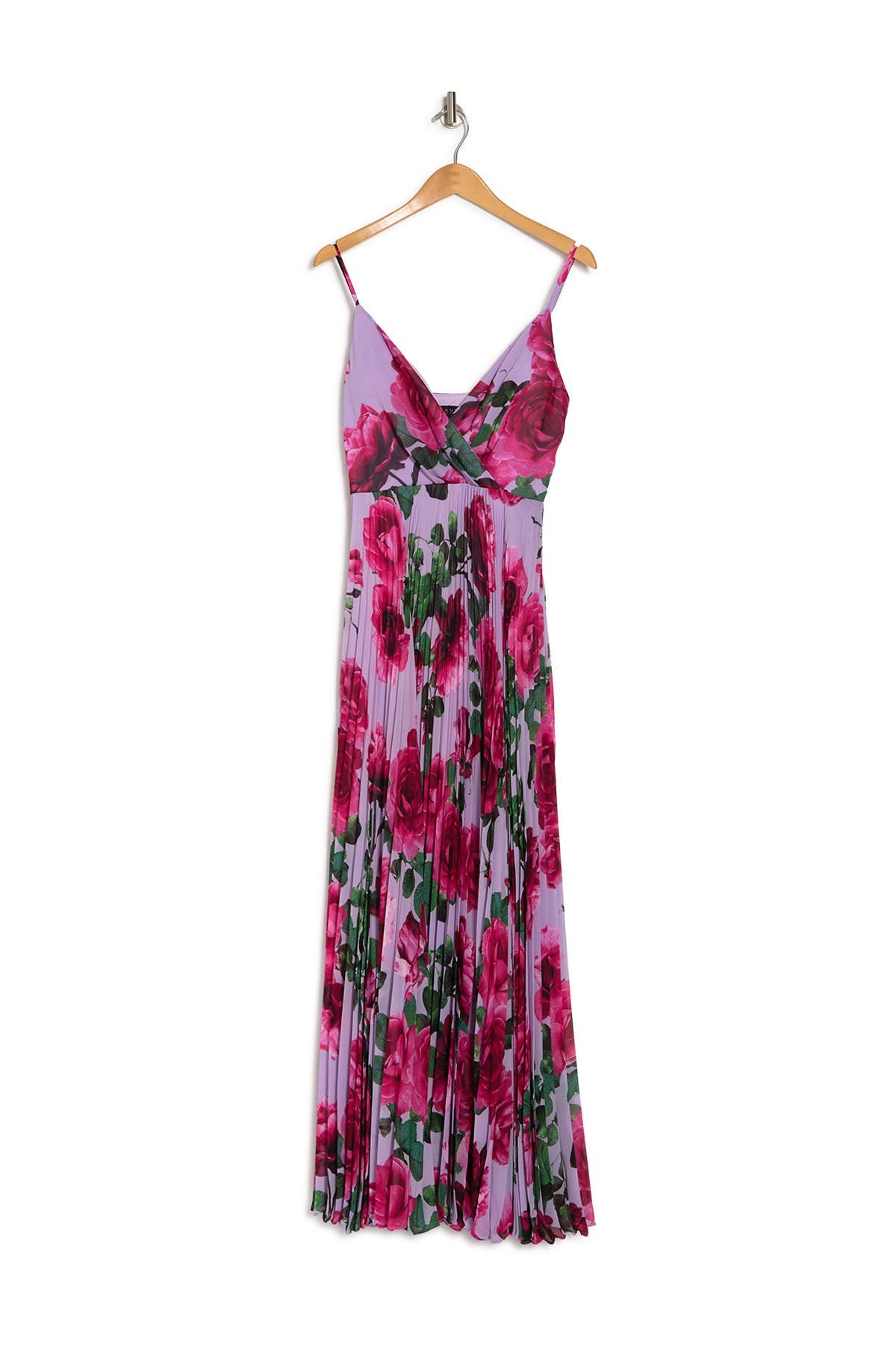 Laundry By Shelli Segal Roe Floral Pleated Maxi Dress In Dark Pink6