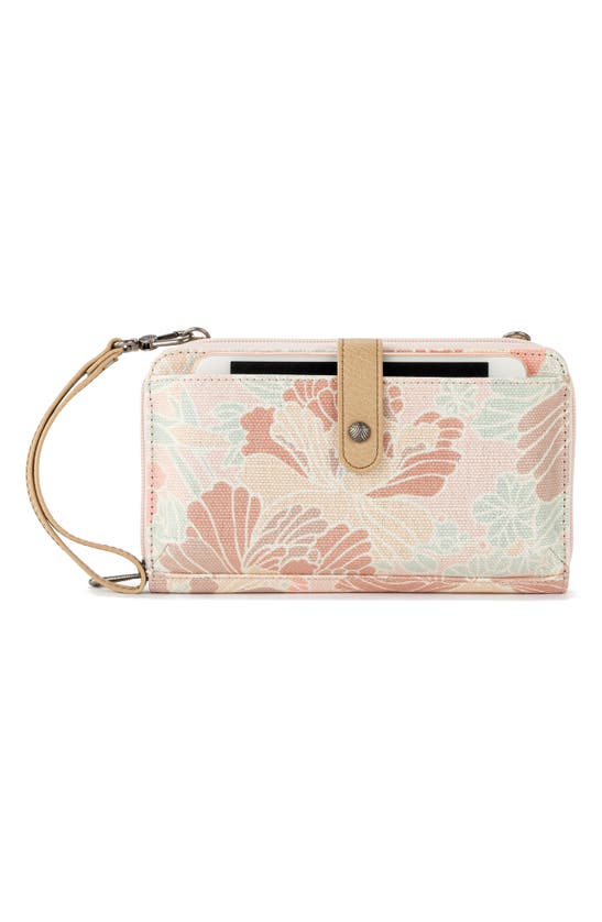Sakroots Artist Circle Large Smartphone Crossbody Bag In Petal Pink Flower Blossom