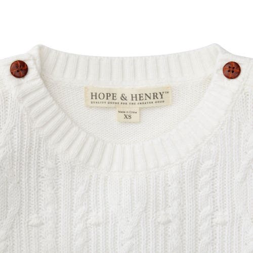 Hope & Henry Girls' Cable Button Sweater, Kids In White