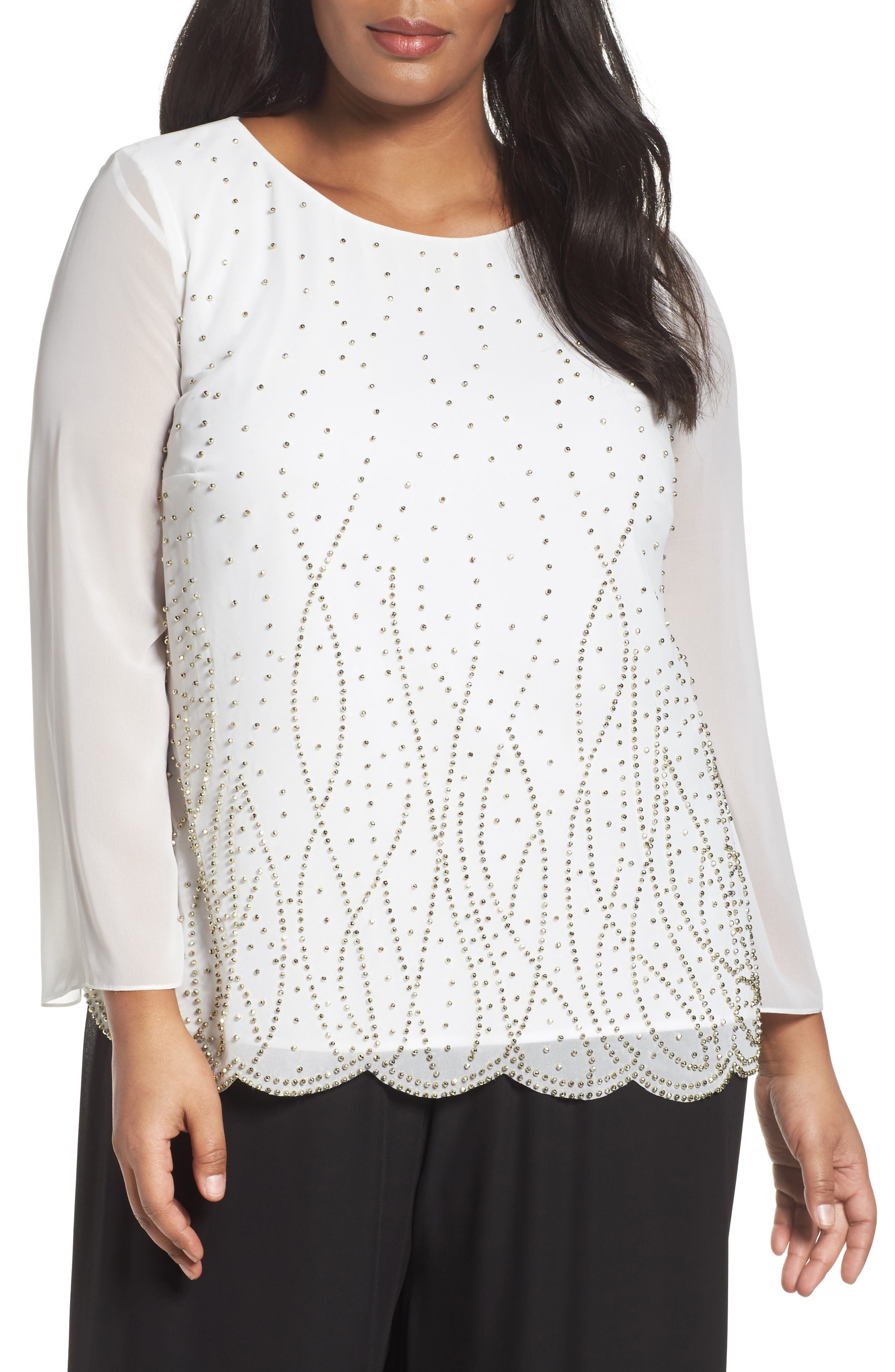 Alex Evenings Embellished Top (Plus Size) Nordstrom