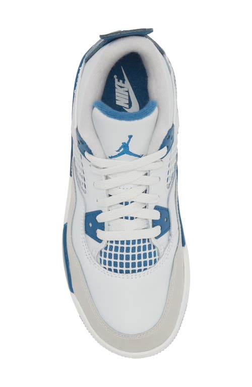 Jordan Air  4 "military Blue" Sneakers In Off White/blue/grey