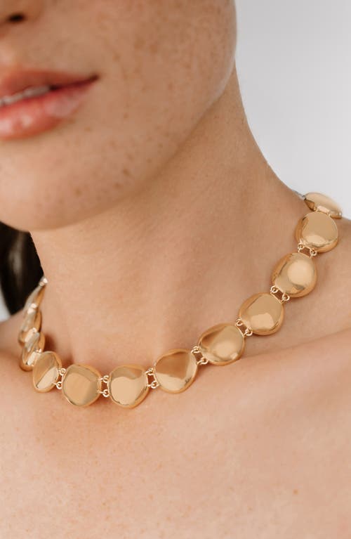 Shop Ettika Polished Pebble Frontal Necklace In Gold