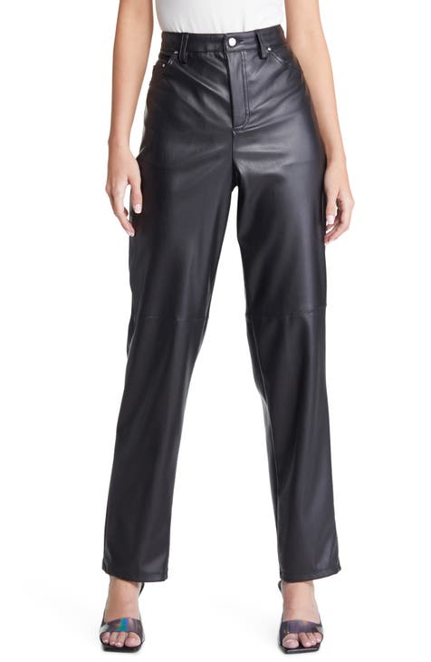 Women's Black Leather & Faux Leather Pants & Leggings | Nordstrom