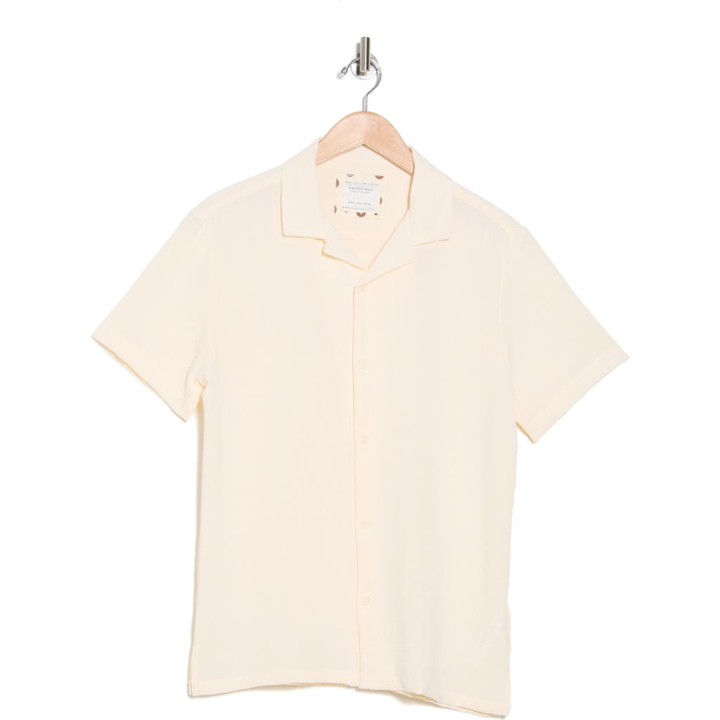 Cactus Man Texture Short Sleeve Shirt In Off White