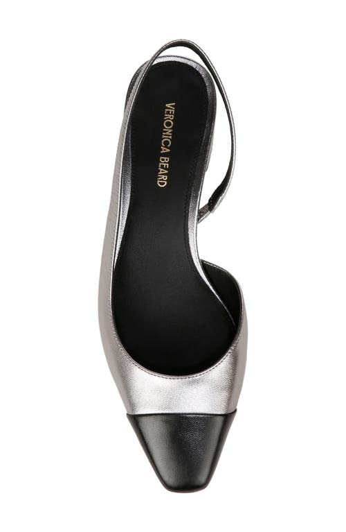 Shop Veronica Beard Cecile Half D'orsay Slingback Pump In Dark Silver/black