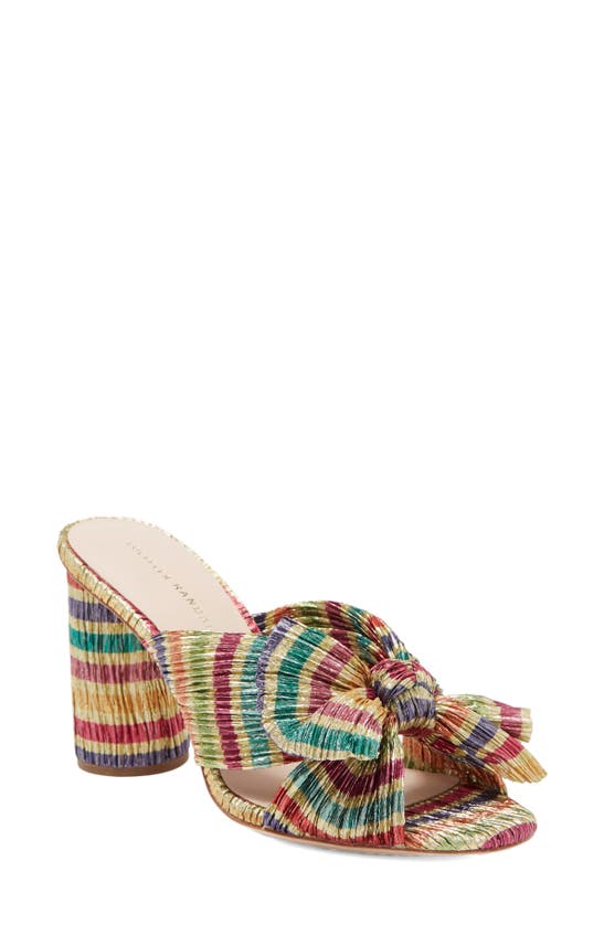 Loeffler Randall Penny Knotted Lamé Sandal In Candy Stripe