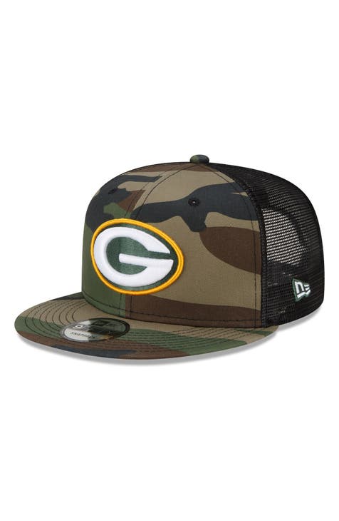 Men's New Era Camo/Olive Green Bay Packers Trucker 9FIFTY Snapback Hat