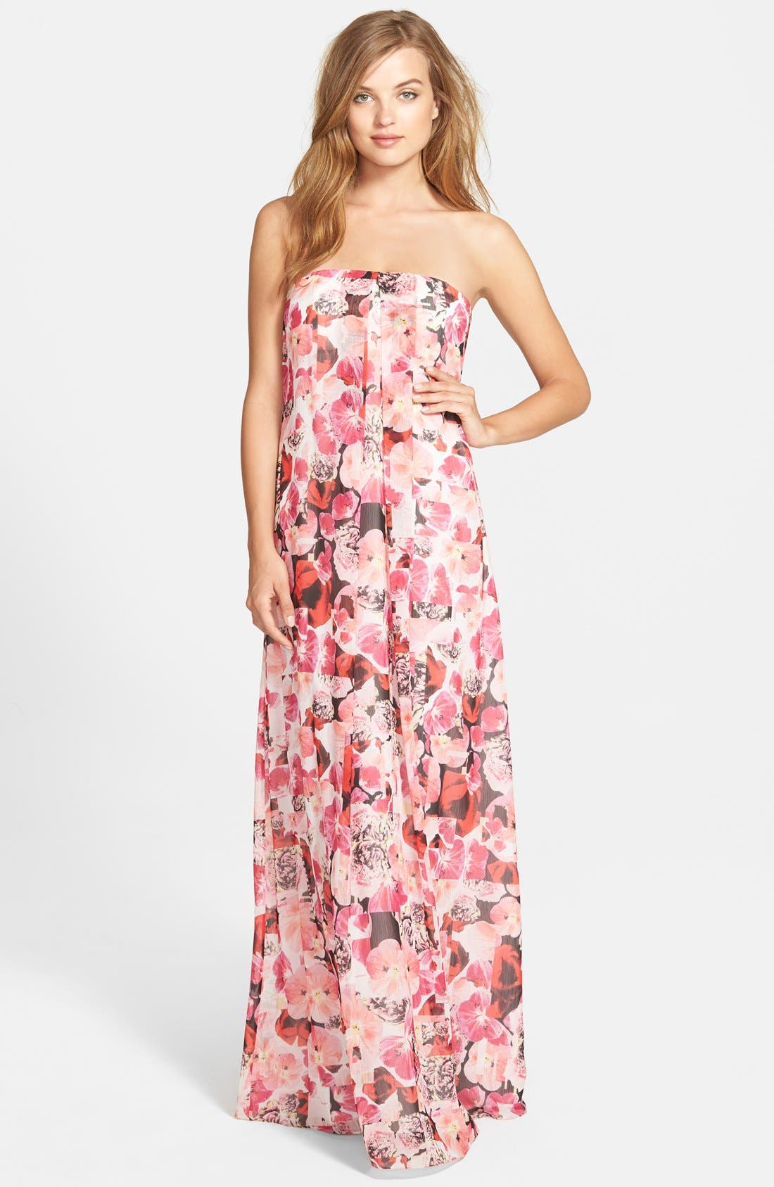 box pleated maxi dress